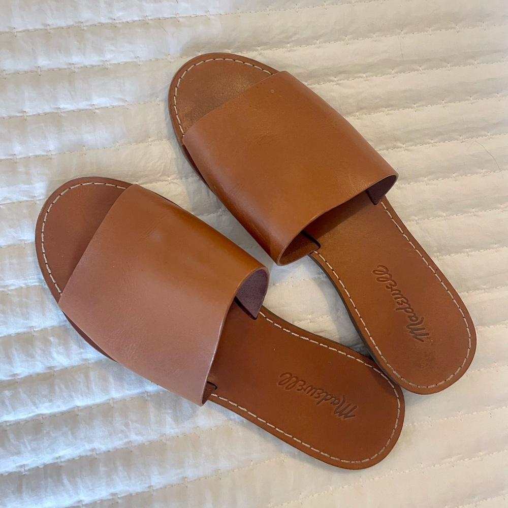 Madewell size 7 leather slide sandals